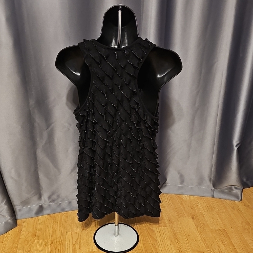 Black Ruffled Tank Top - Picture 3 of 4